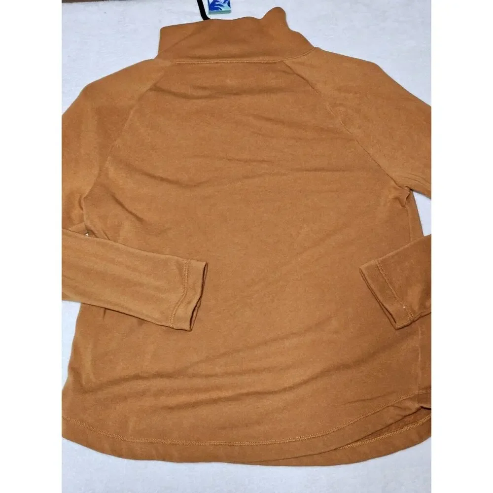 J Crew Sweater Womens Size XXS Orange Turtleneck Button Kelly Casual Sweatshirt - Picture 7 of 8
